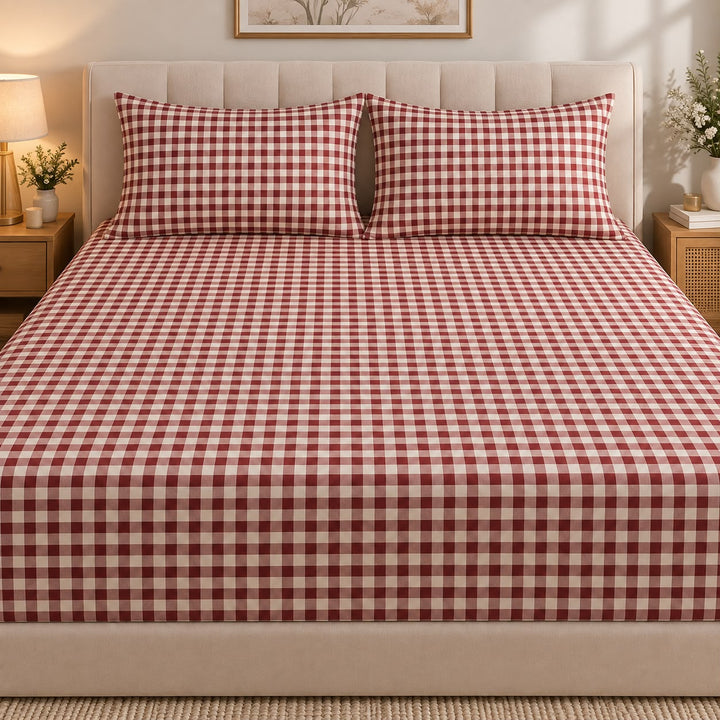 Red Gingham Bedsheet