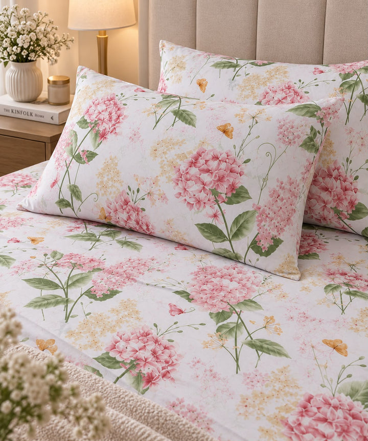 Blush Meadow Printed Bedsheet