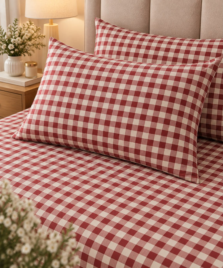 Red Gingham Bedsheet